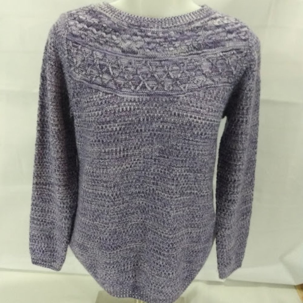 Croft & Barrow: Purple & white pullover sweater